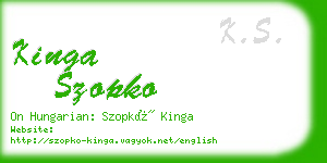 kinga szopko business card